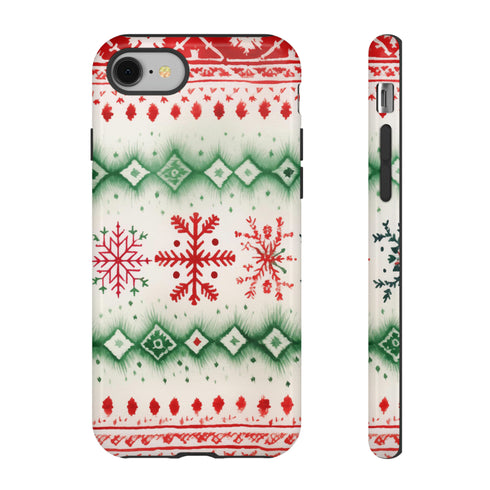 Icelandic Watercolor inspired by Christmas Sweaters - Impact Resistant Phone Case iPhone 8 Glossy